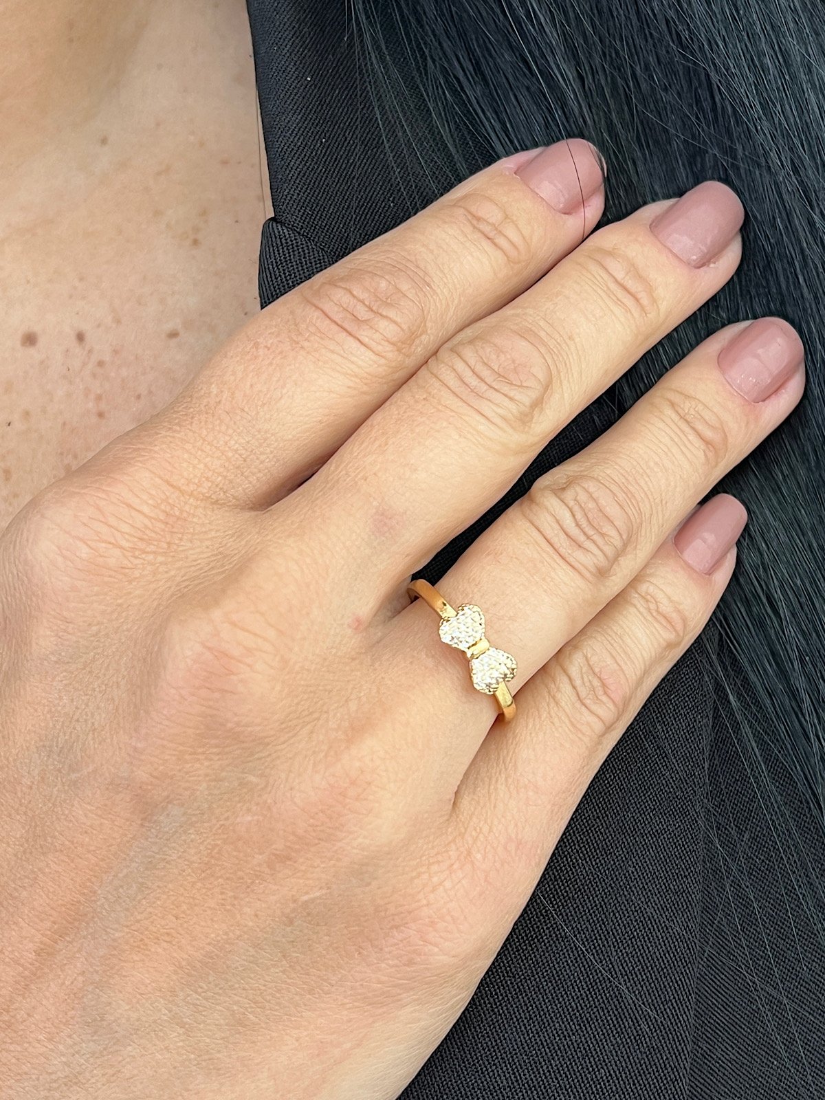 Anel Folheado a Ouro Micro Zircônia Laço 09