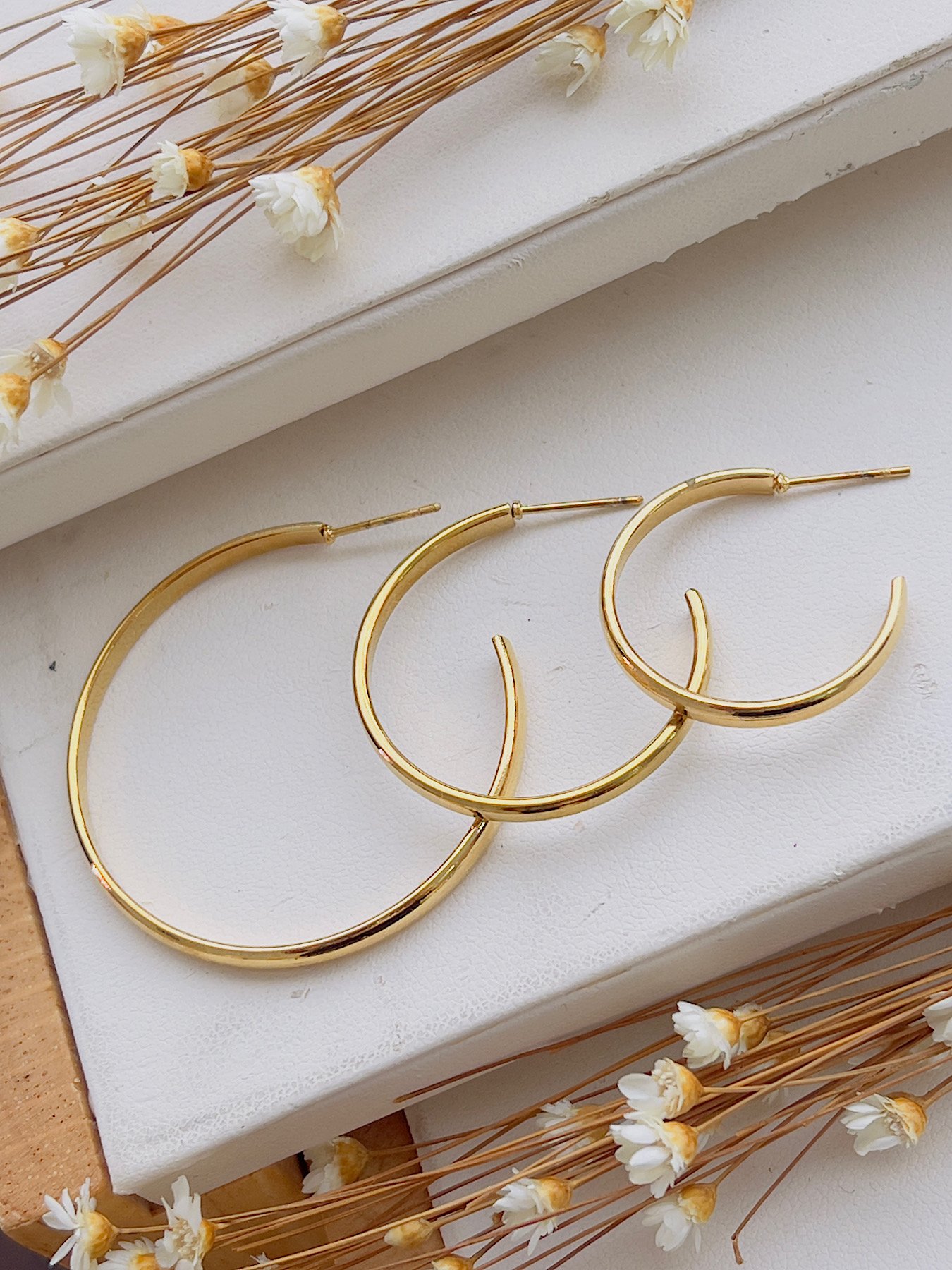 Argola Aço Inoxidável Inspiração Dourado 8109