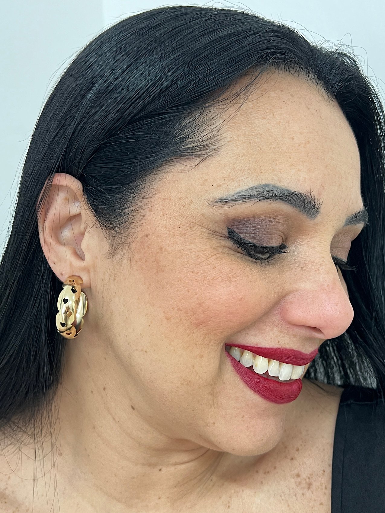 Argola Folheada a Ouro Coração Vazado 1657