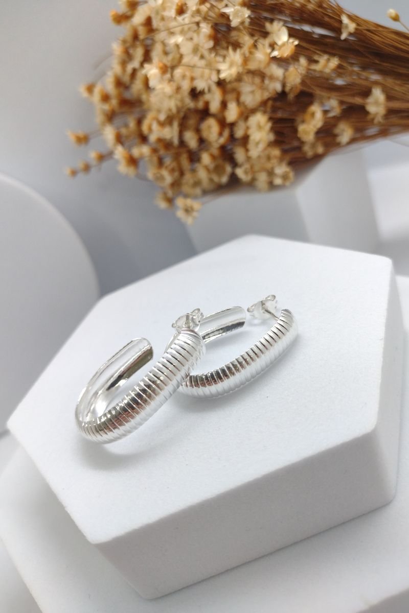 Argola Folheada a Prata Gota P 1670