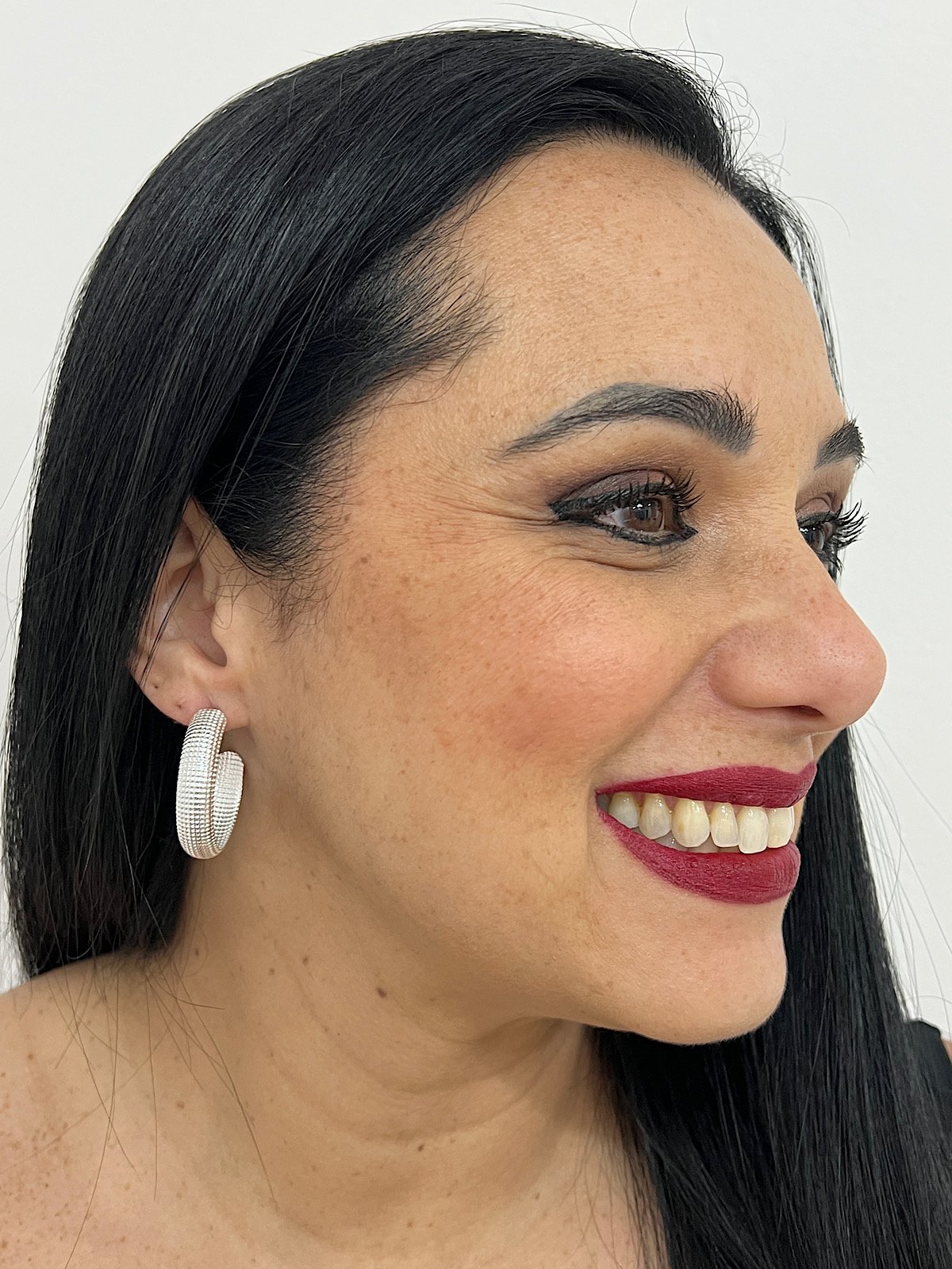 Argola Folheada a Prata M 1630