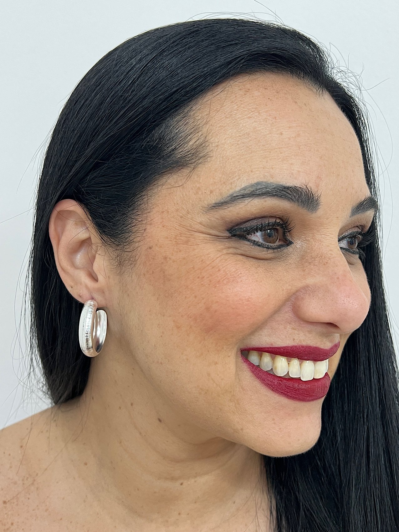 Argola Folheada a Prata M 1644