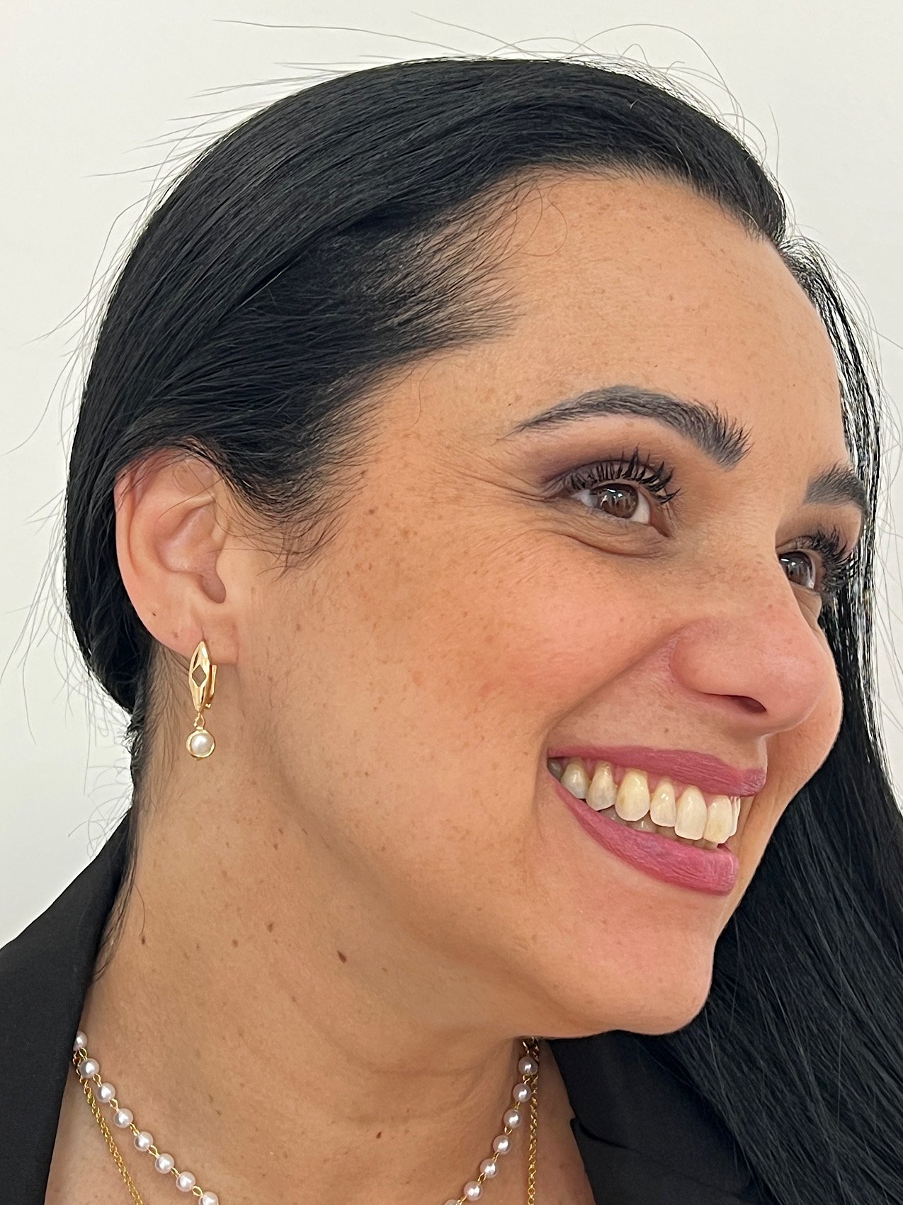 Argolinha Folheado a Ouro Click Perola 203