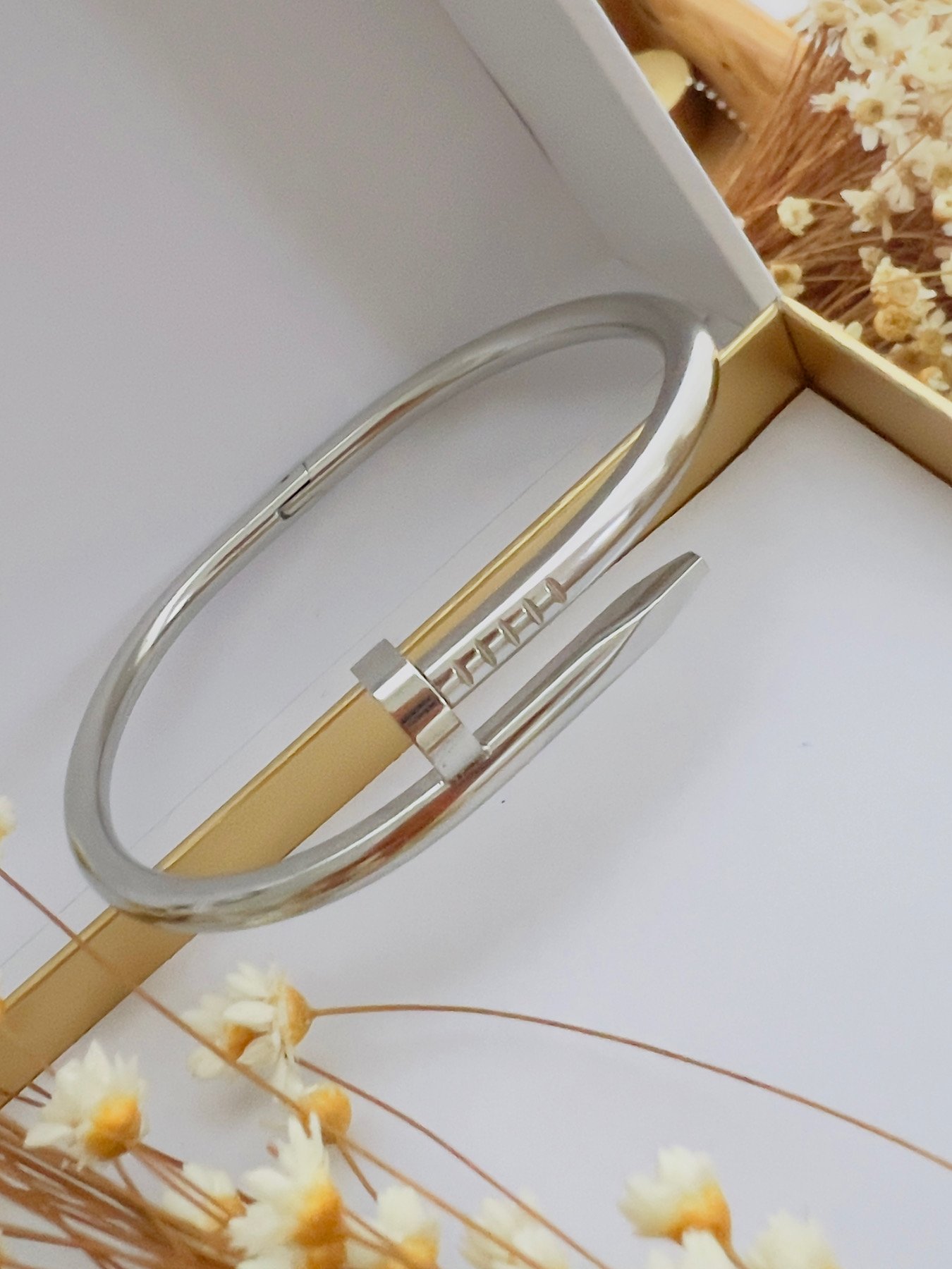 Bracelete Aço inoxidável Prego Prata 6517