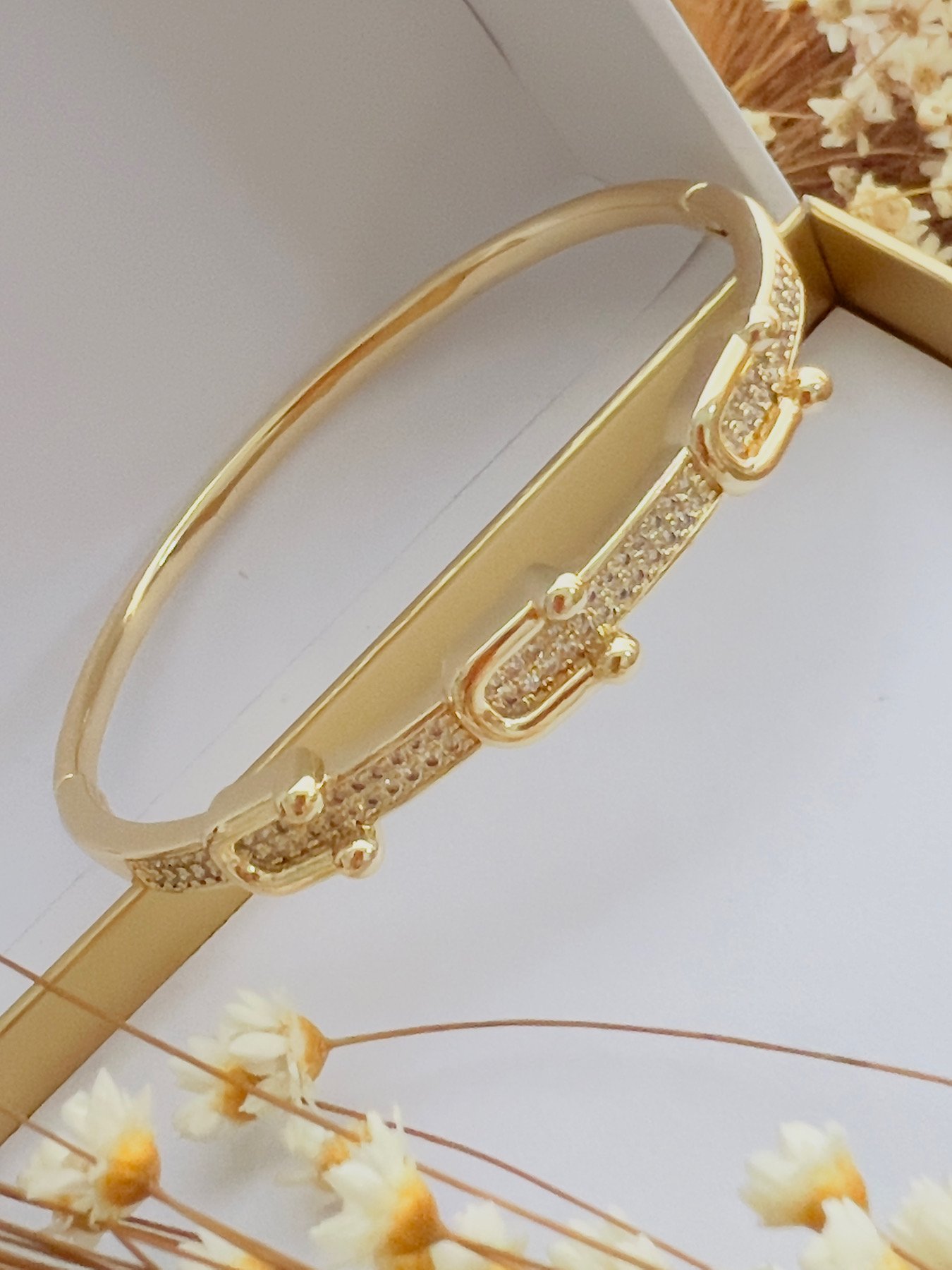 Bracelete Bijuteria Dourado Cravejado 6930