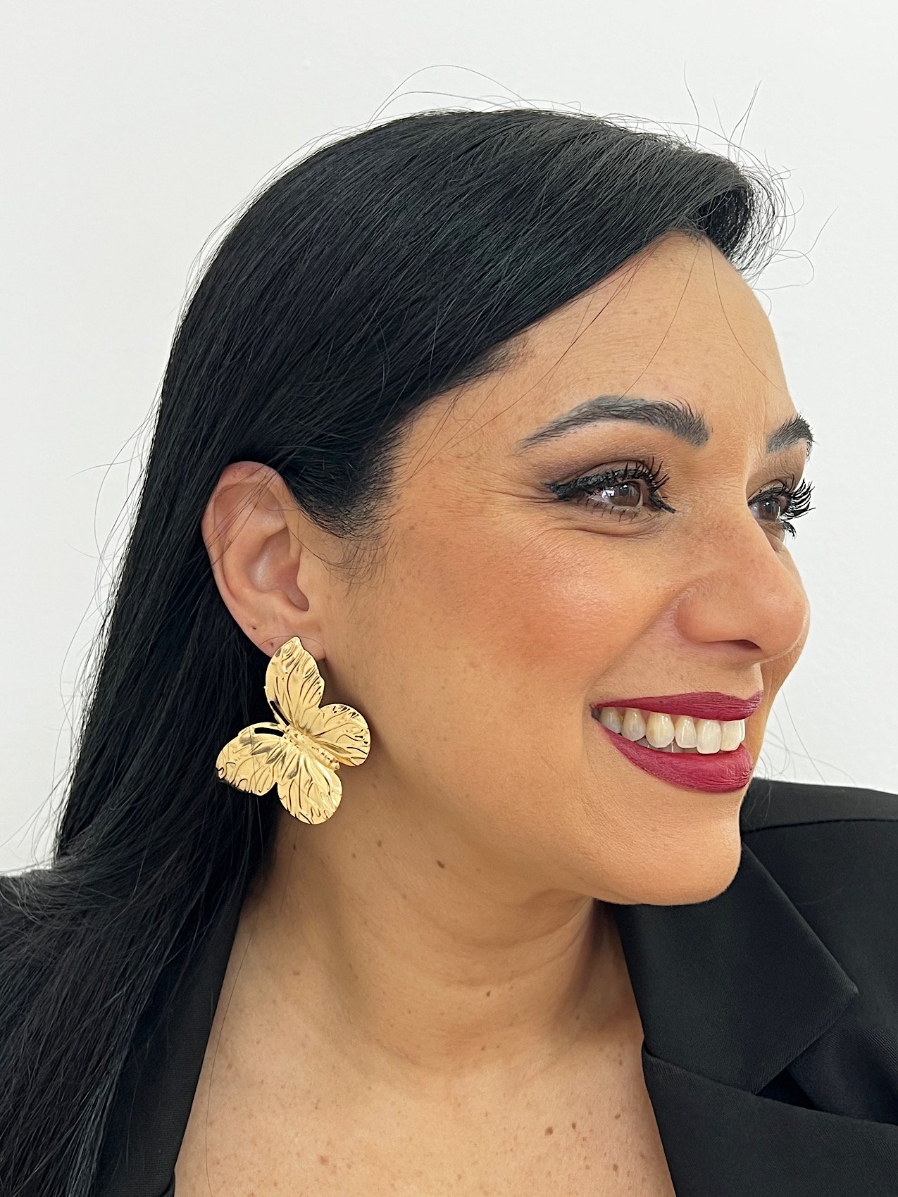 Brinco Bijuteria Dourado Borboleta 4349