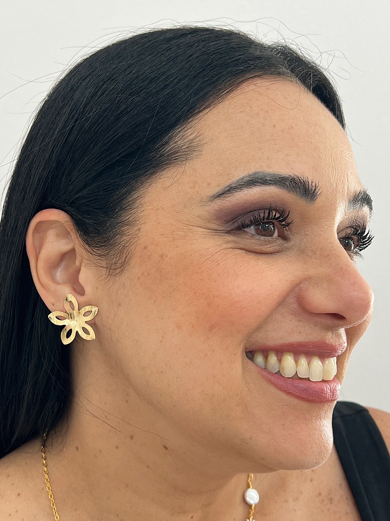 Brinco Folheado a Ouro Flor 405