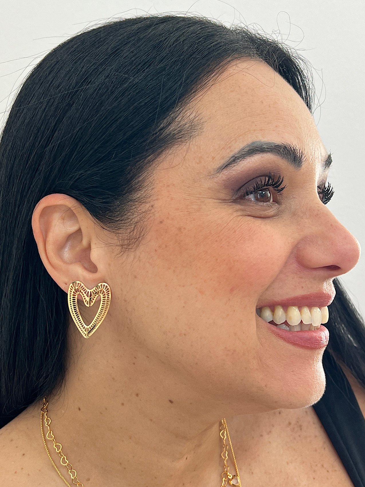 Brinco Folheado a Ouro Fotocorrosão Coração 402