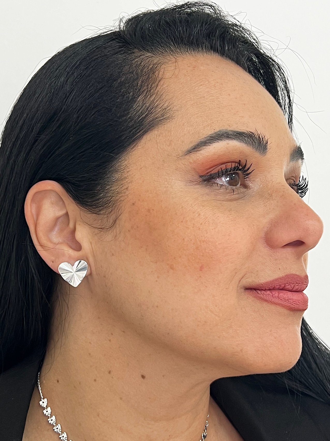 Brinco Folheado a Prata Coração 417