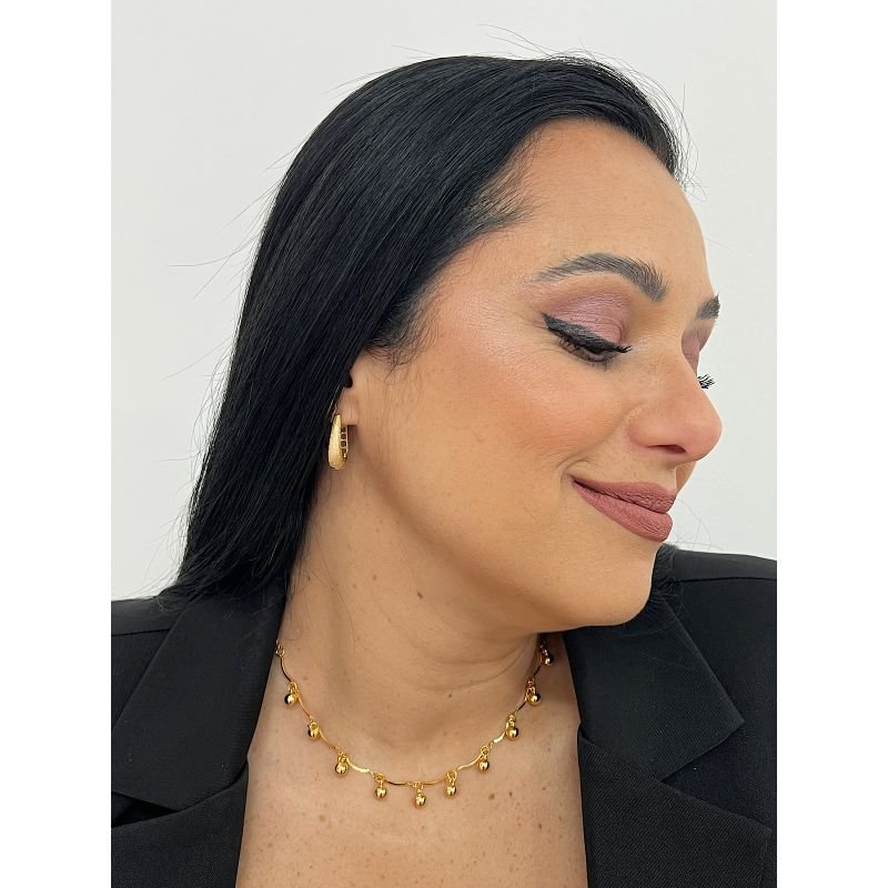 Choker Folheada a Ouro Bolinhas 7094