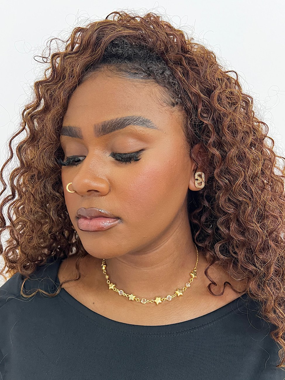 Choker Folheada a Ouro Estrela Strass 7597