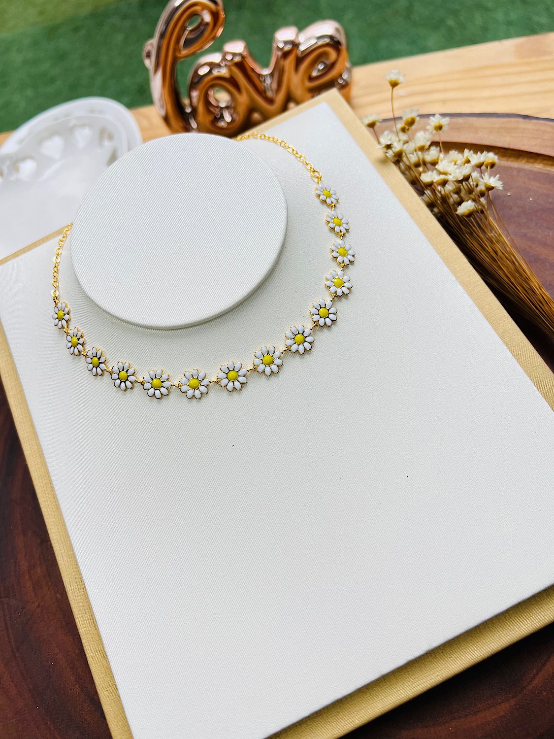 Choker Folheada a Ouro Margarida 3287