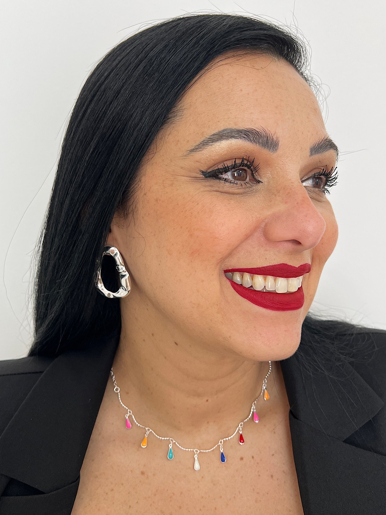 Choker Folheada a Prata Gota Resinada 3557