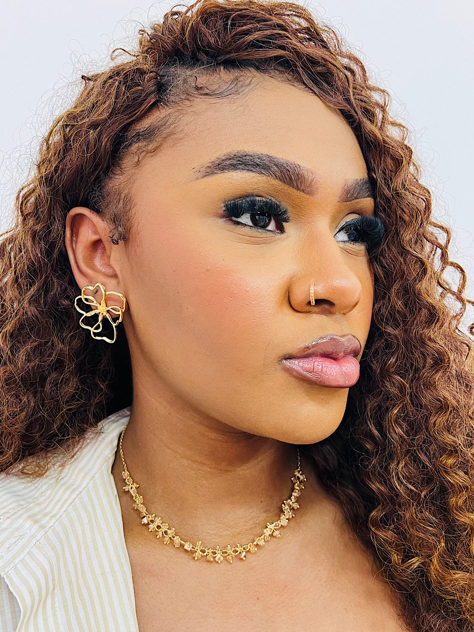 Choker Folheado a Ouro Cristal Nude 6407