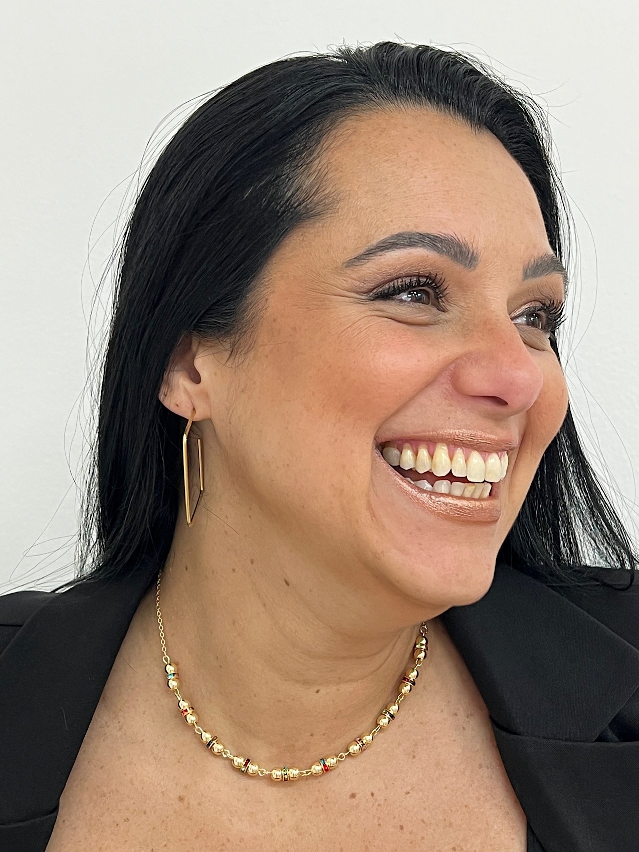 Choker Folheado a Ouro Esfera Colorida 8078