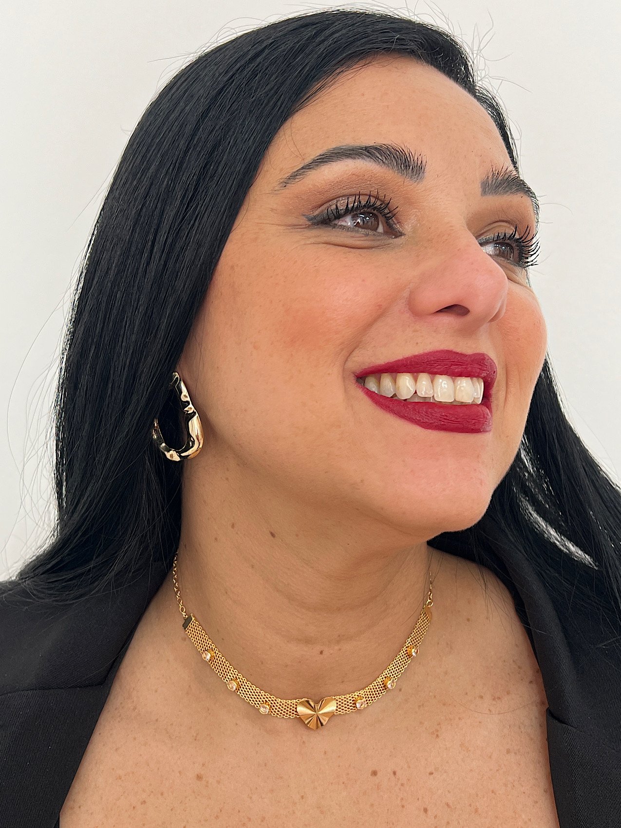 Choker Folheado a Ouro Manta Coração 8562