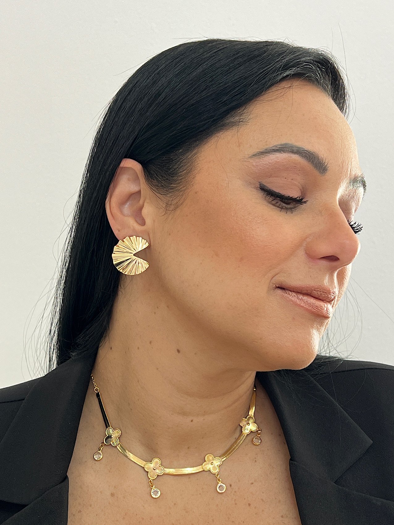 Choker Folheado a Ouro Virginia Laminado Cristal 2020