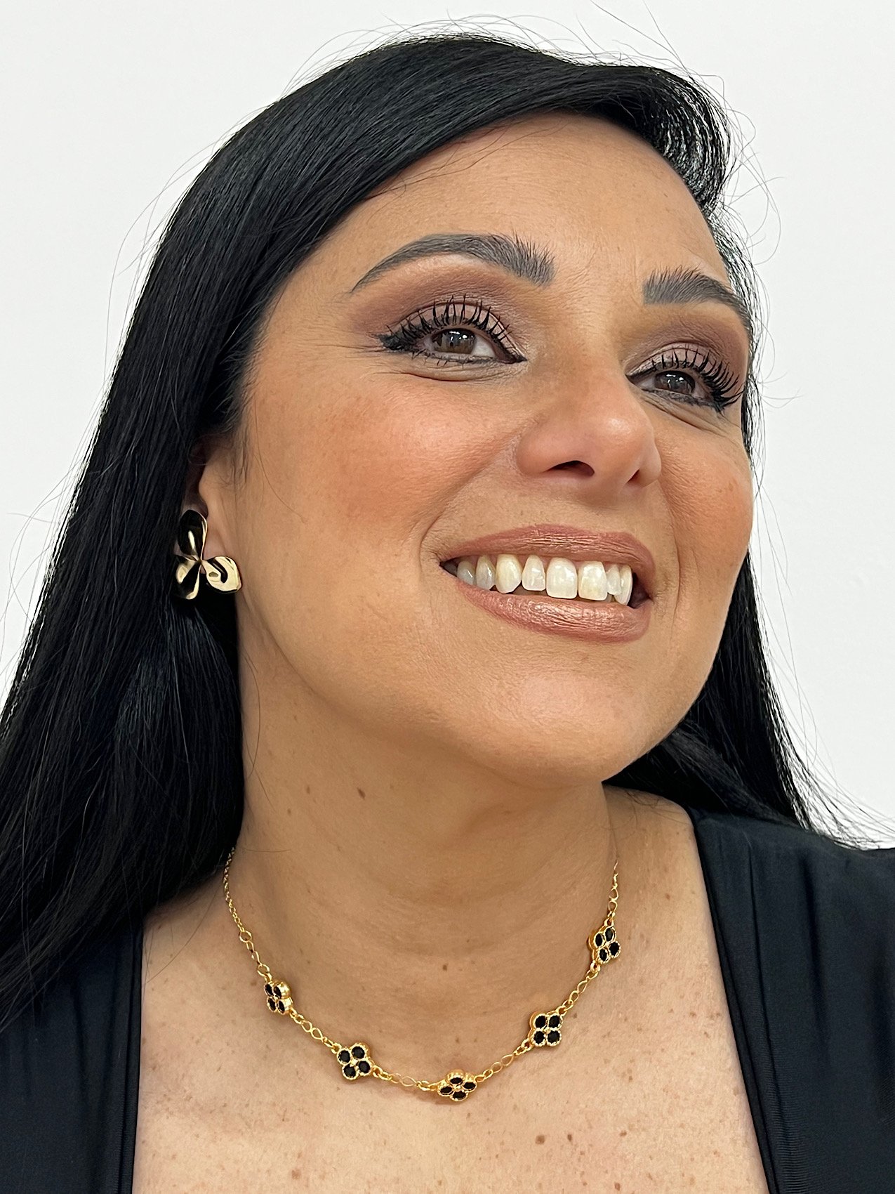 Choker Folheado a Ouro Virginia Zircônia Preto 3971