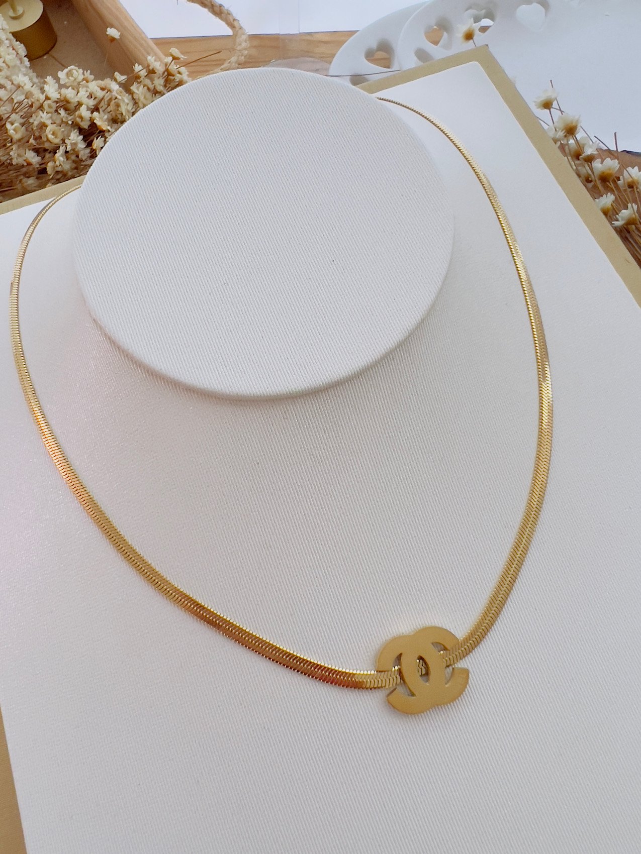 Colar Aço Inoxidável Dourado Inspiração 8836