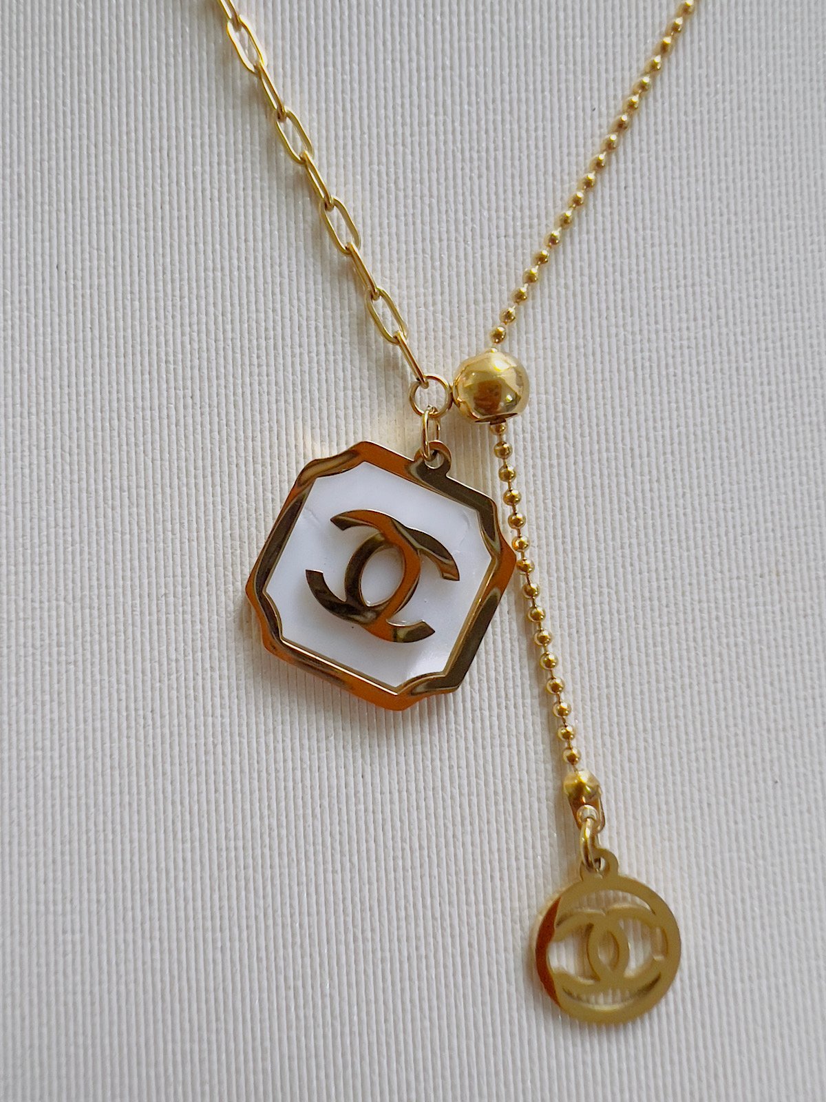 Colar Aço Inoxidável Inspiração Dourado Perolado 8670