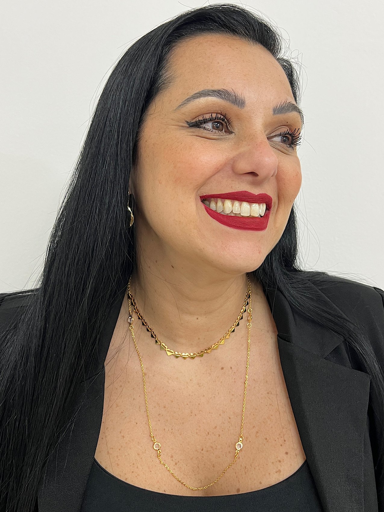 Colar Duplo Folheado a Ouro Coração Cristal 7456