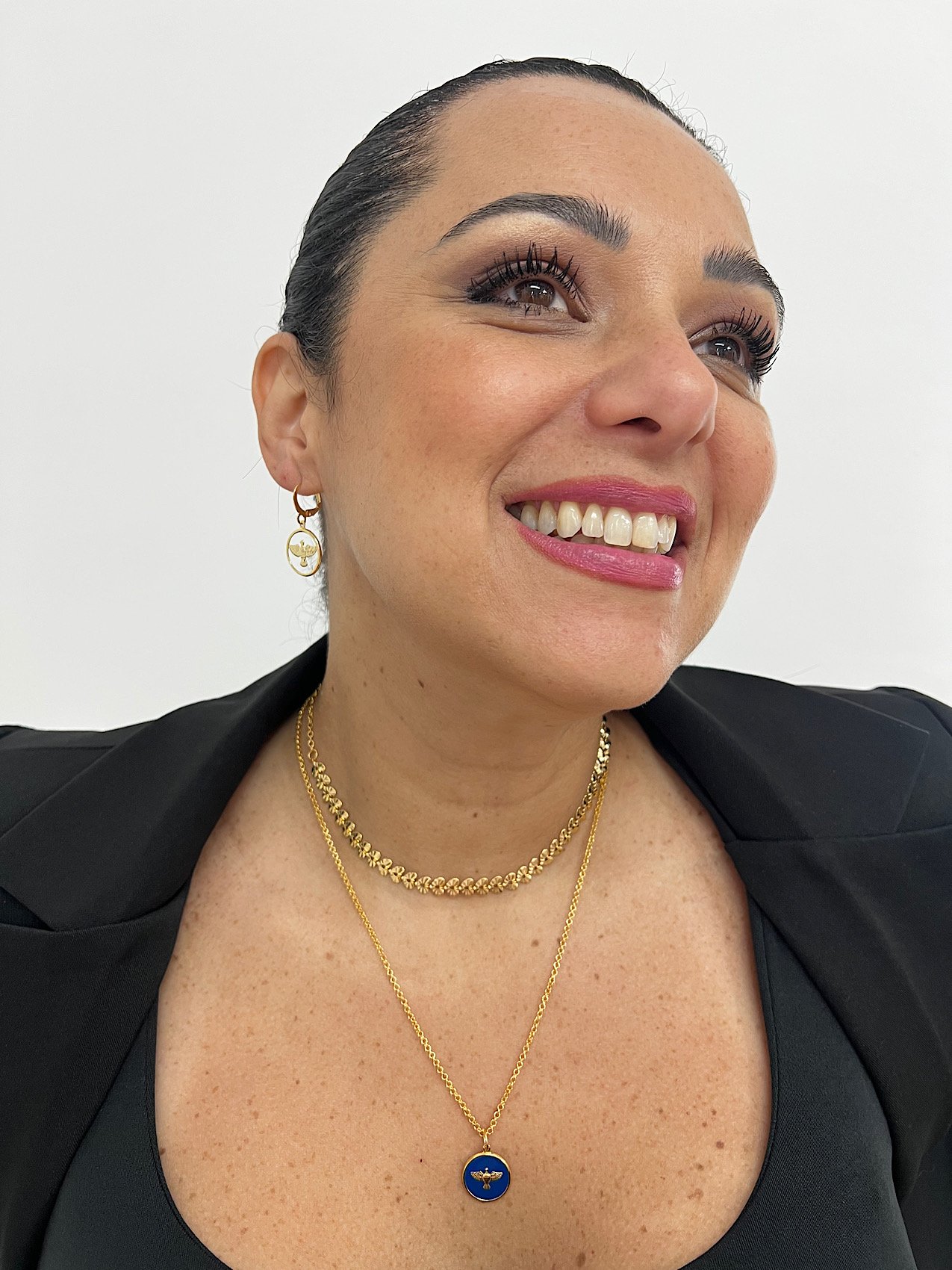 Colar Duplo Folheado a Ouro Coração Espirito Santo 8480