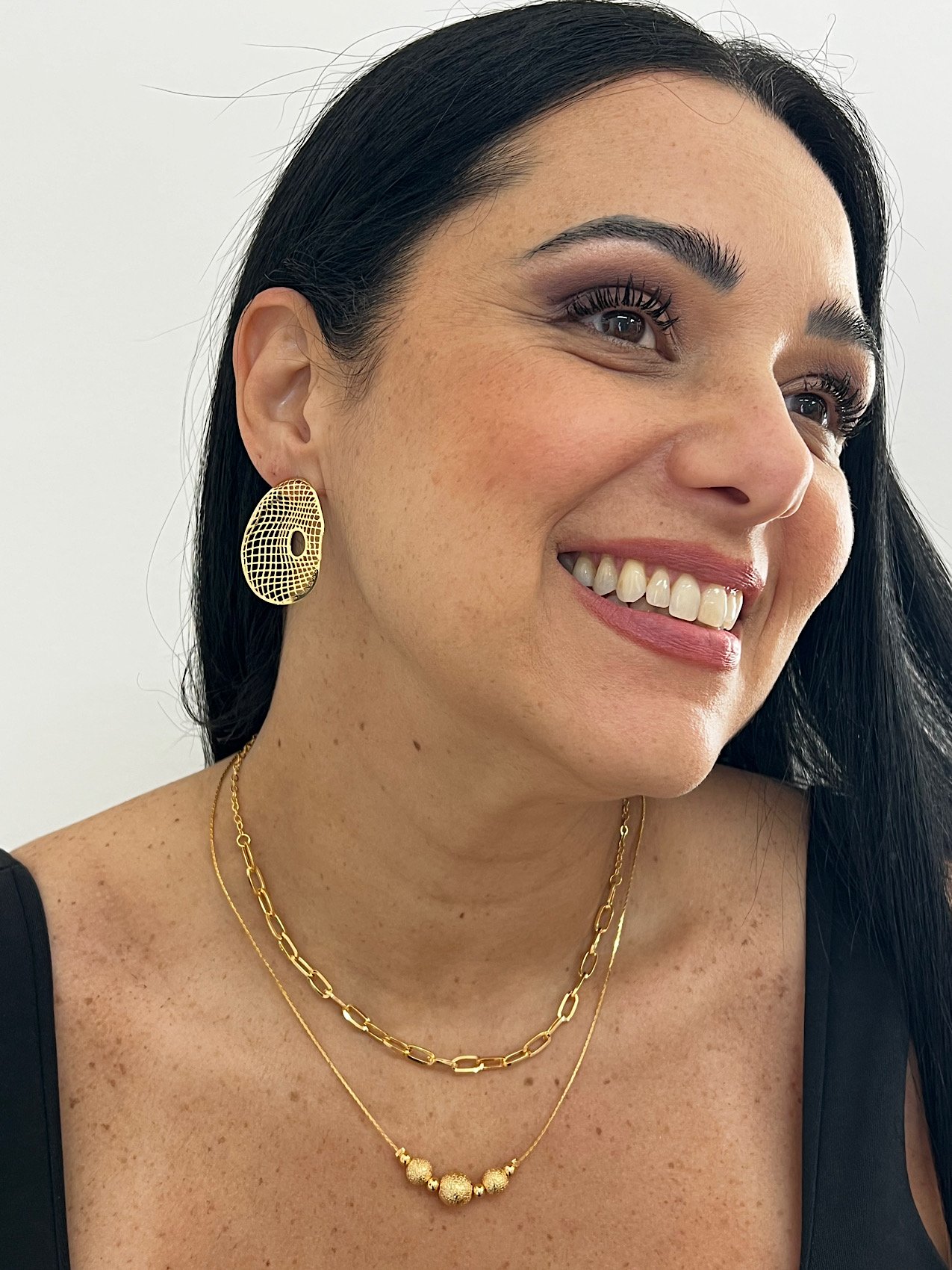 Colar Duplo Folheado a Ouro Correntaria Esfera 4289