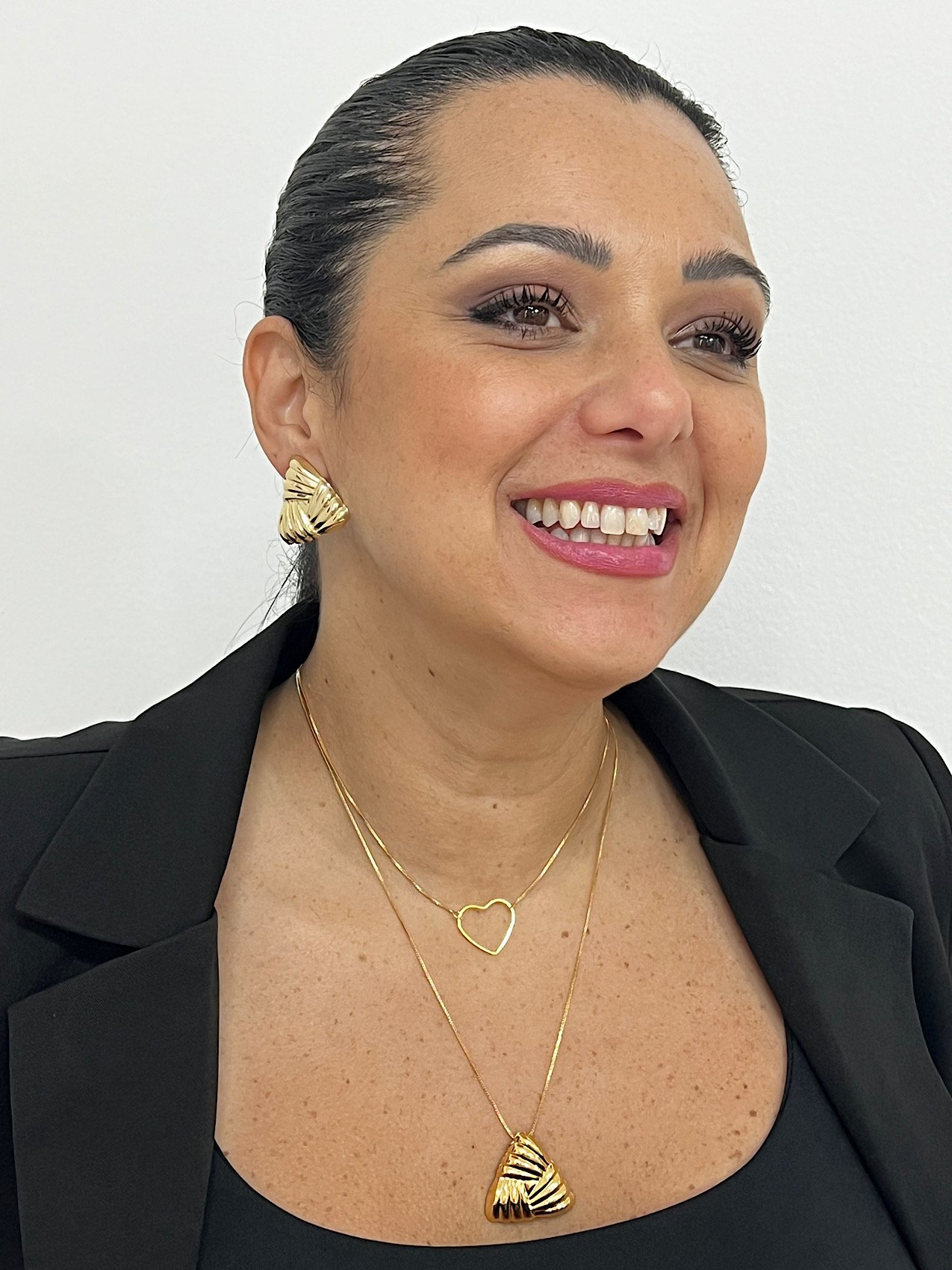 Colar Duplo Folheado a Ouro Triângulo 7616