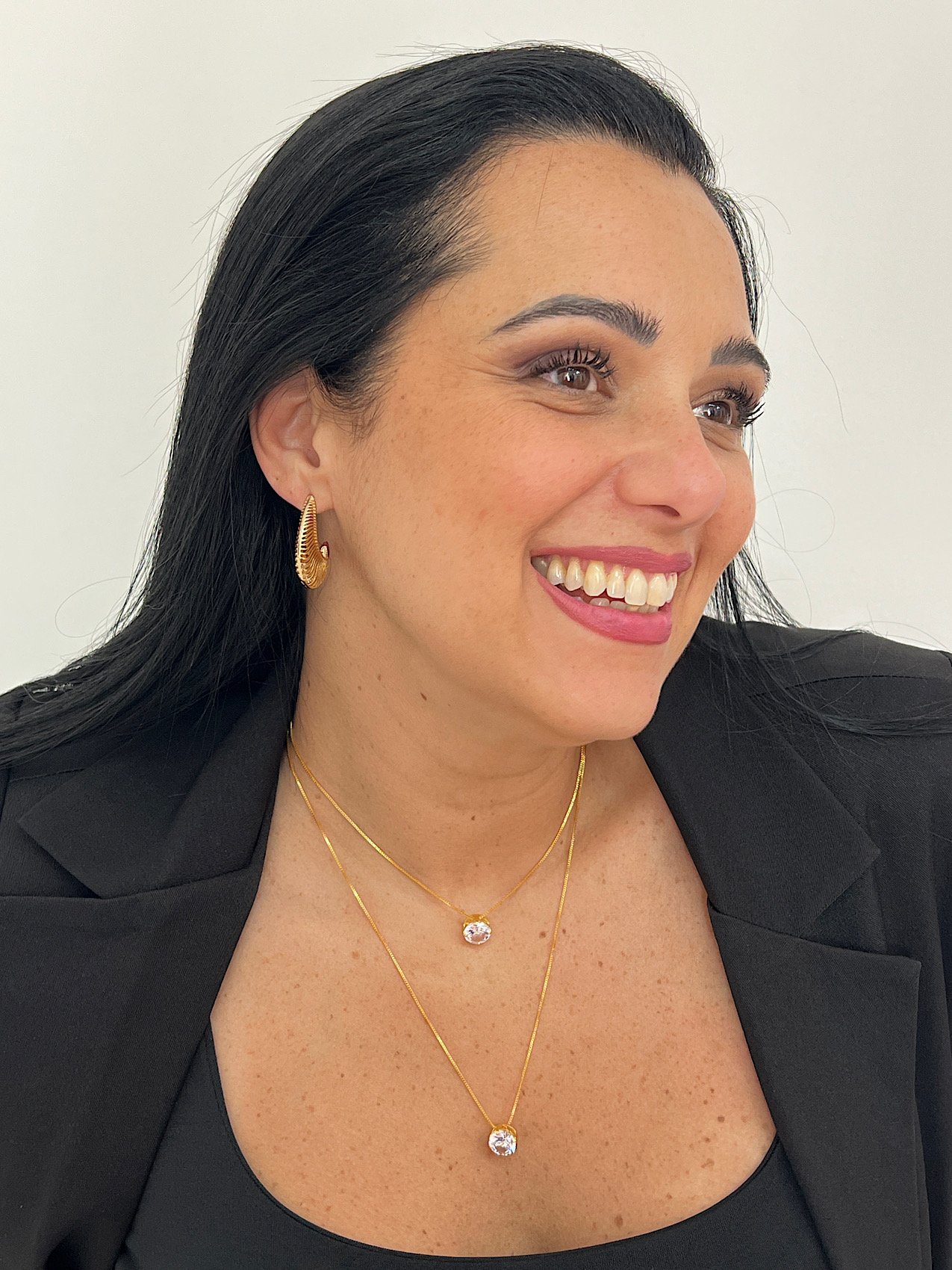 Colar Duplo Folheado a Ouro Zircônia 7767