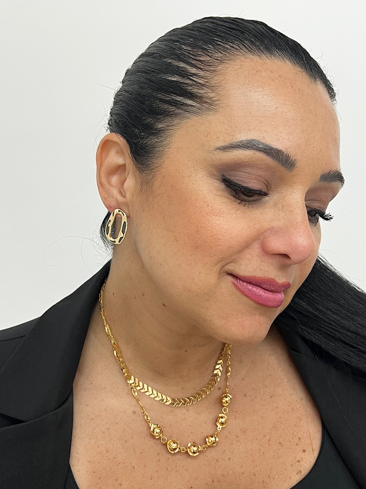 Colar Folheado a Ouro Duplo Esfera 6053