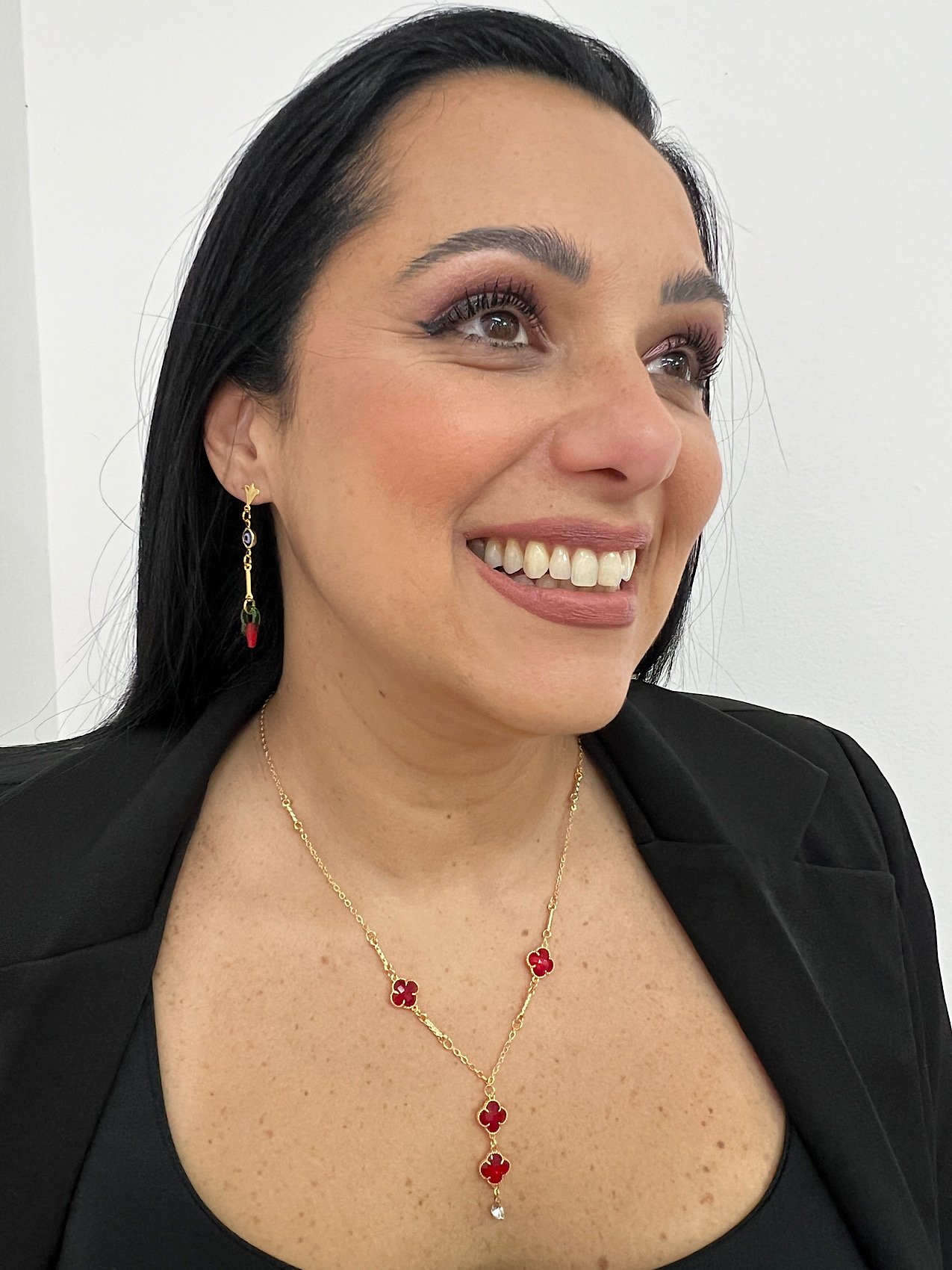Colar Folheado a Ouro inspiração Virginia Ruby 8135