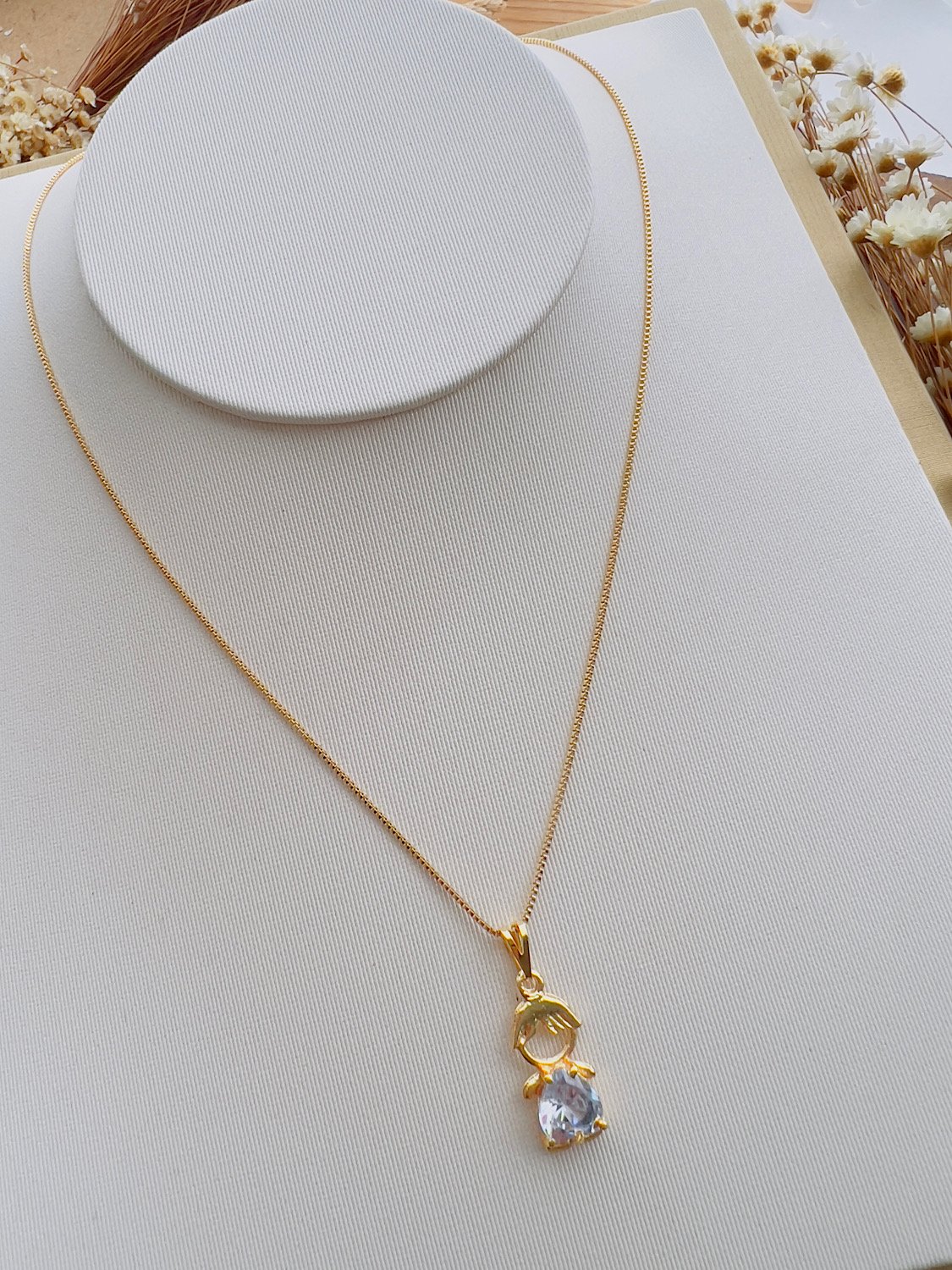 Colar Folheado a Ouro Zircônia Cristal Menino 1131