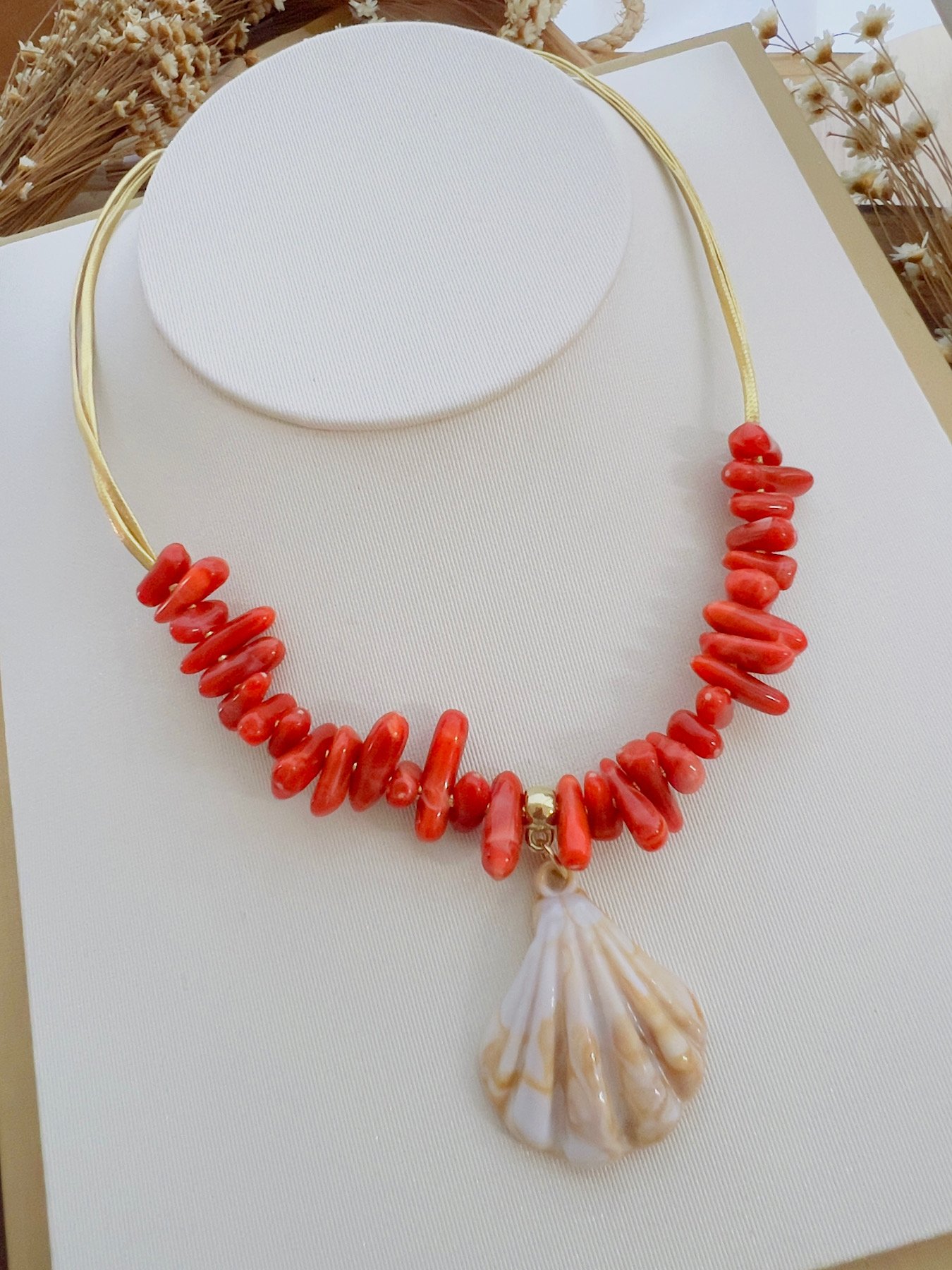 Colar Praia Concha Coral 9118