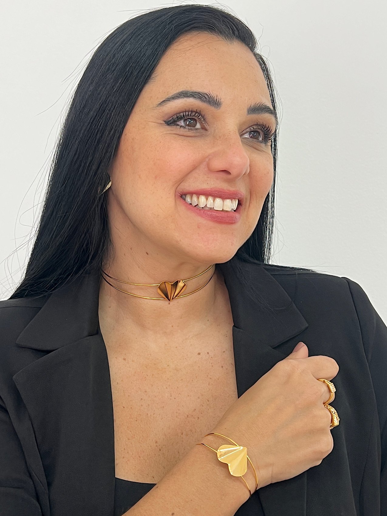 Conjunto Folheado a Ouro Aro Coração 4934