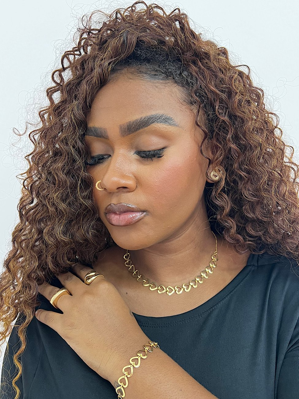 Conjunto Folheado a Ouro Coração 4256
