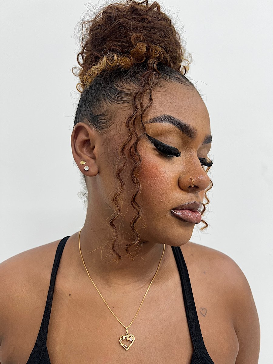 Conjunto Folheado a Ouro Coração Micro Zirconia 1186