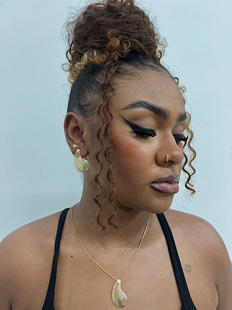 Conjunto Folheado a Ouro Gota Organico 3994