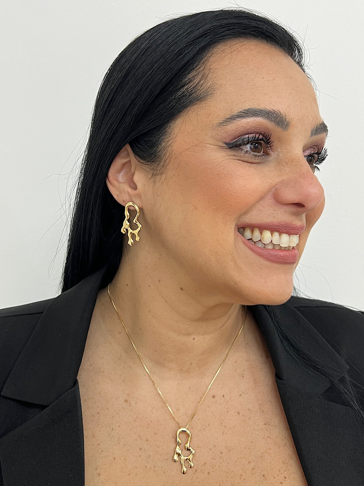 Conjunto Folheado a Ouro Orgânico 5924