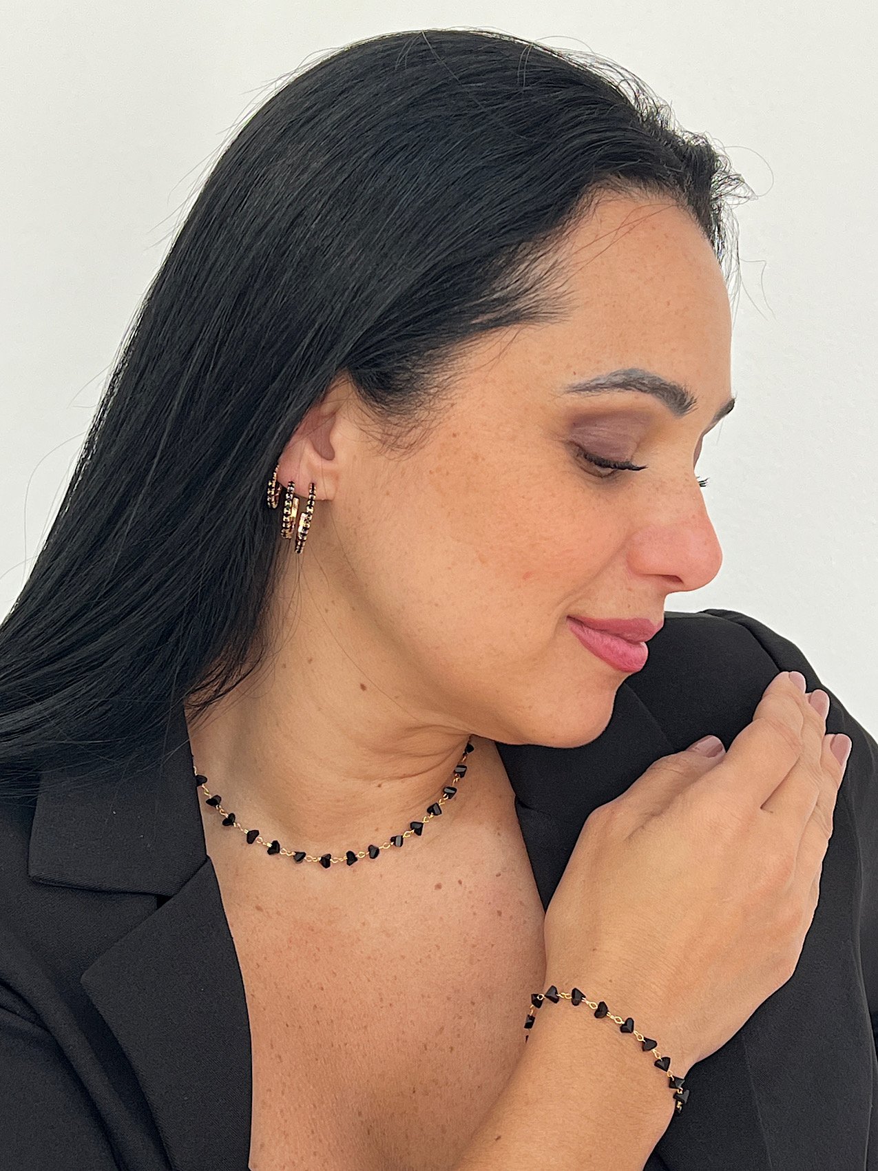 Conjunto Folheado a Ouro Preto 4943