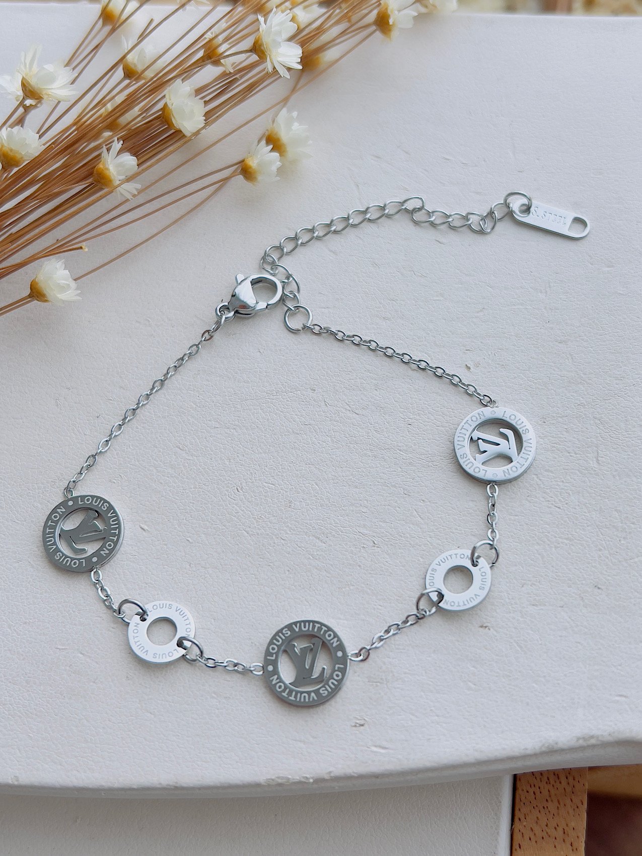 Pulseira Aço Inoxidável Prata Inspiração 8910