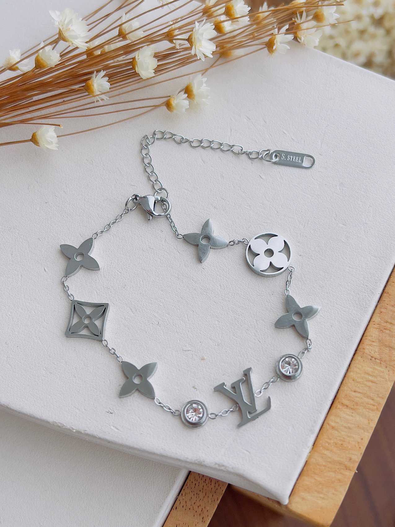 Pulseira Aço Inoxidável Prata Inspiração 8911