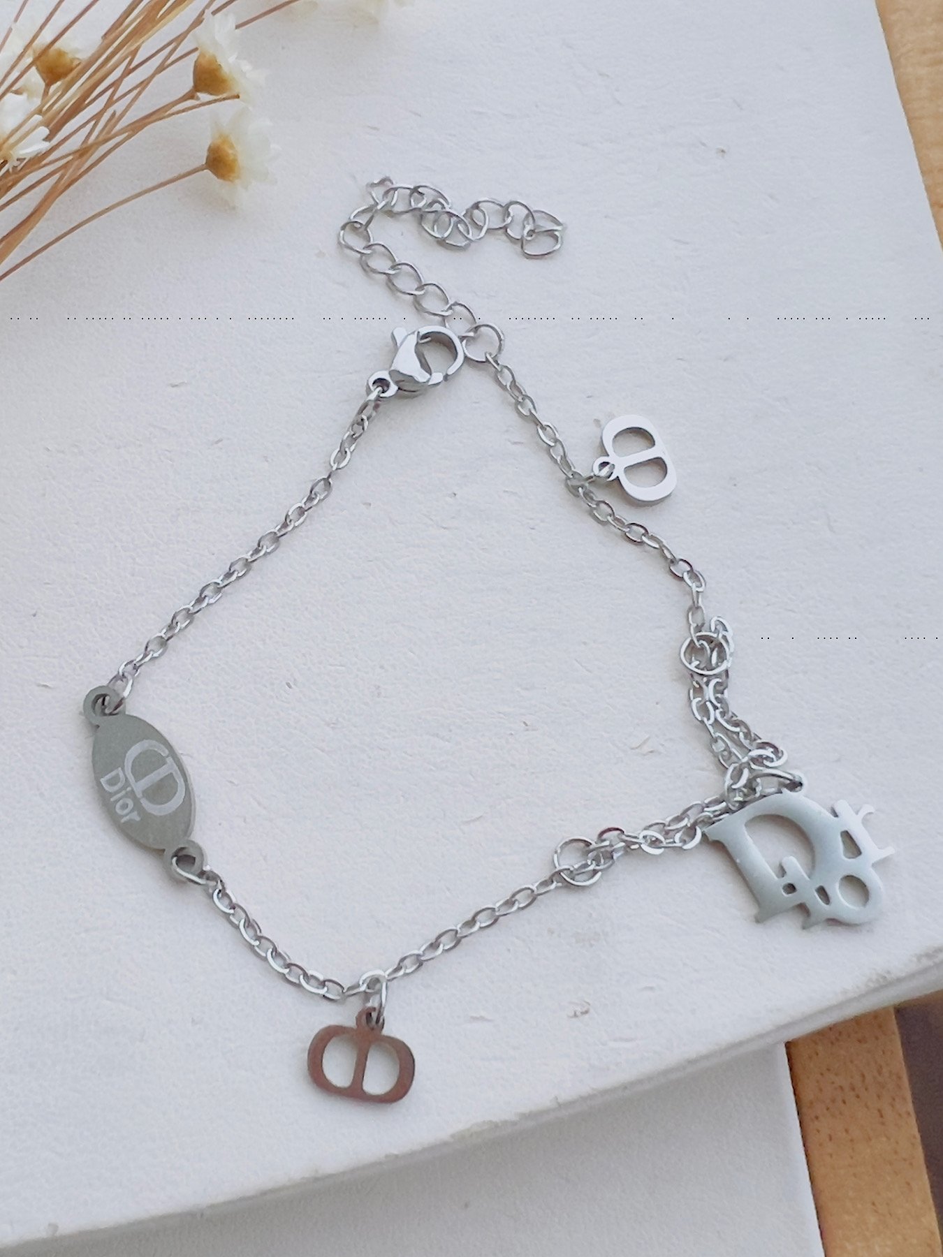 Pulseira Aço Inoxidável Prata Inspiração 8984