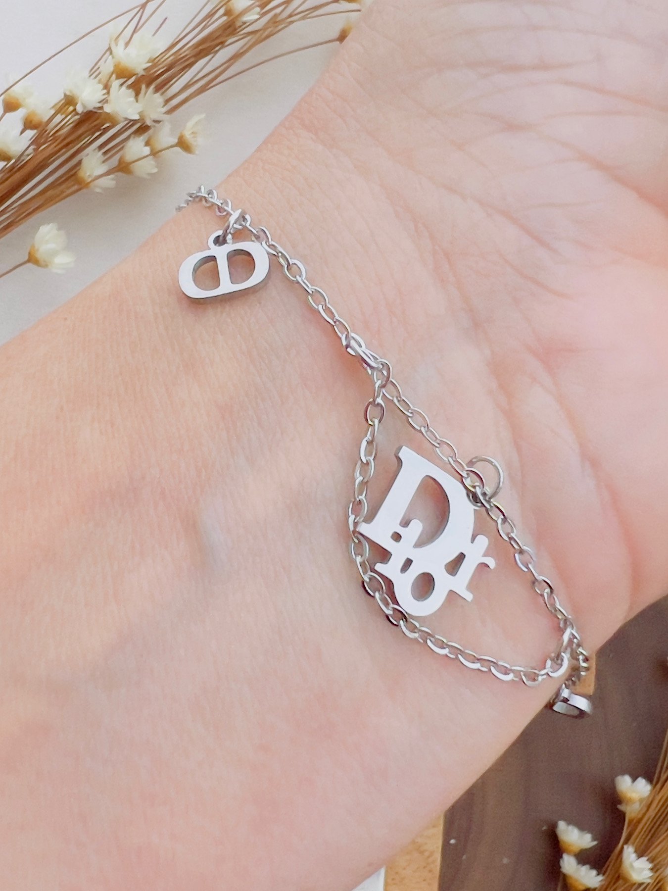 Pulseira Aço Inoxidável Prata Inspiração 8984