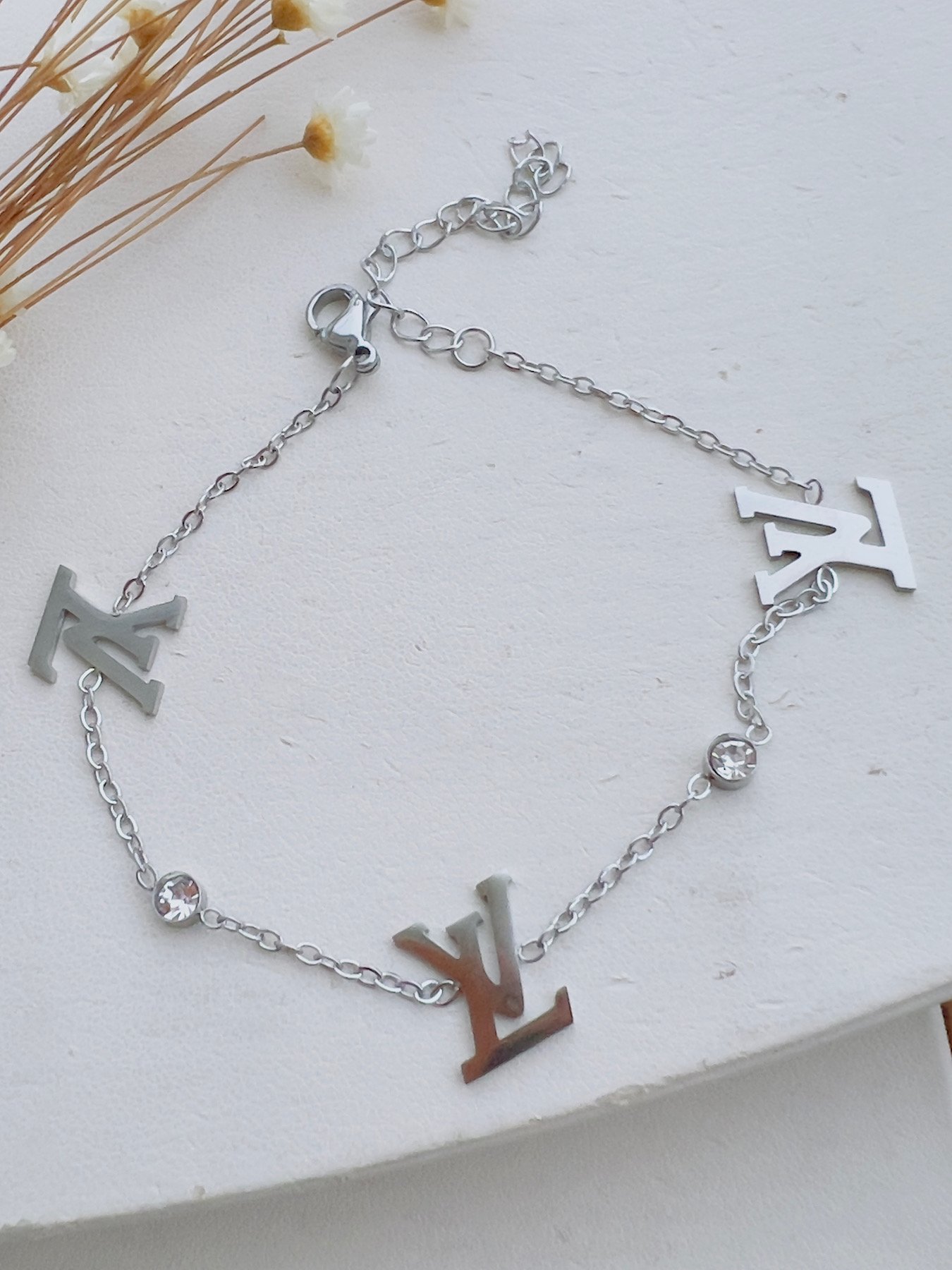 Pulseira Aço Inoxidável Prata Inspiração 8986