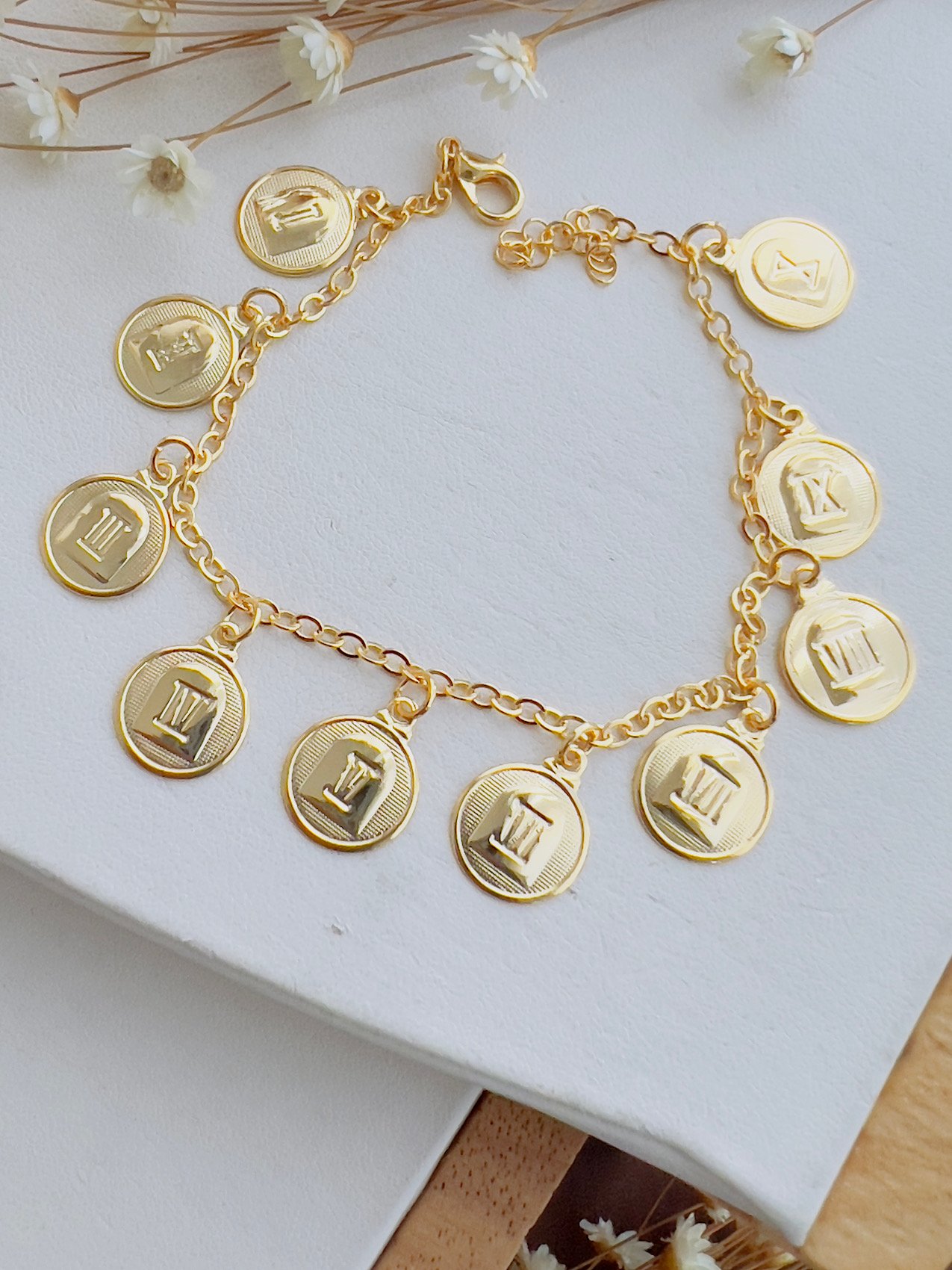 Pulseira Folheada a Ouro Dez Mandamentos 4056