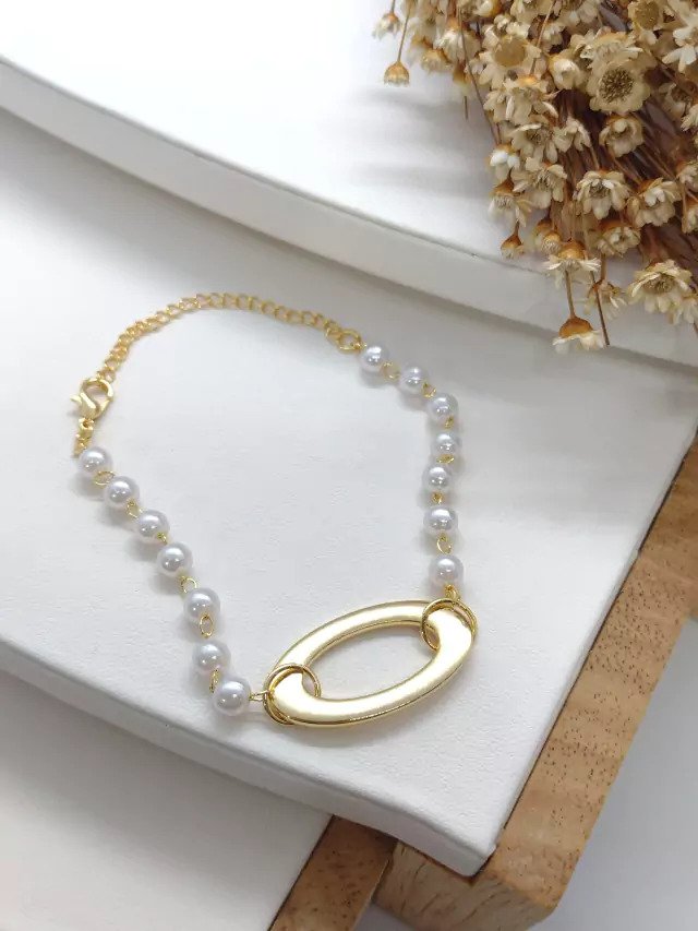Pulseira Folheada a Ouro Perola 2854