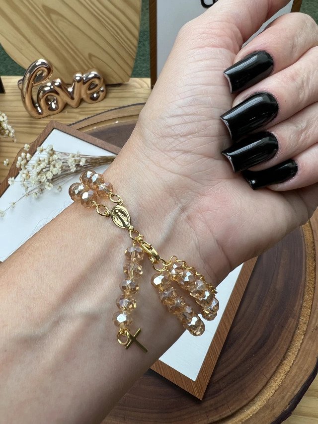 Pulseira Folheada a Ouro Terço 2896