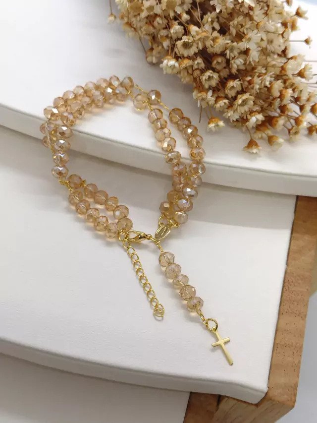 Pulseira Folheada a Ouro Terço 2896