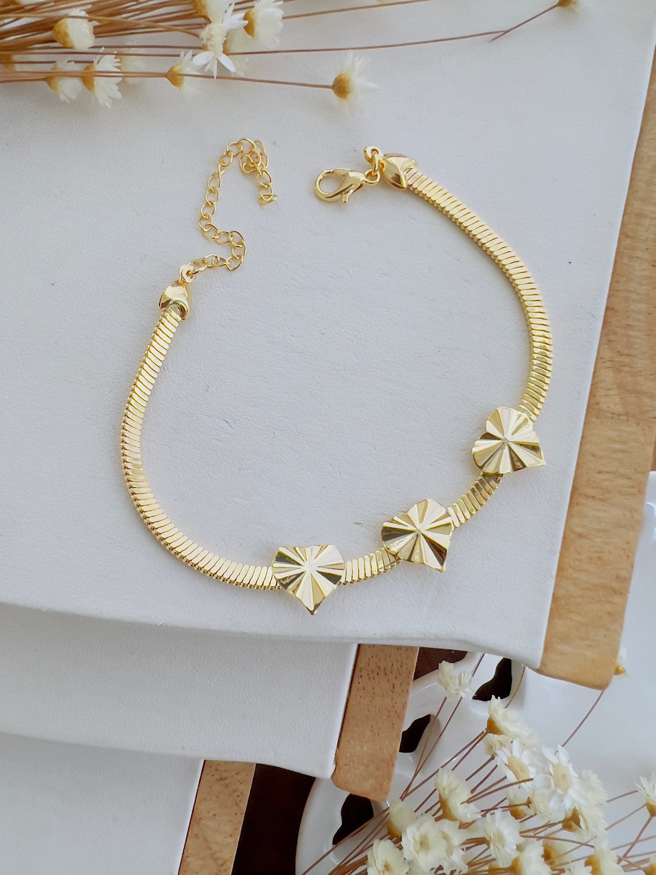 Pulseira Folheado a Ouro Coração 6783