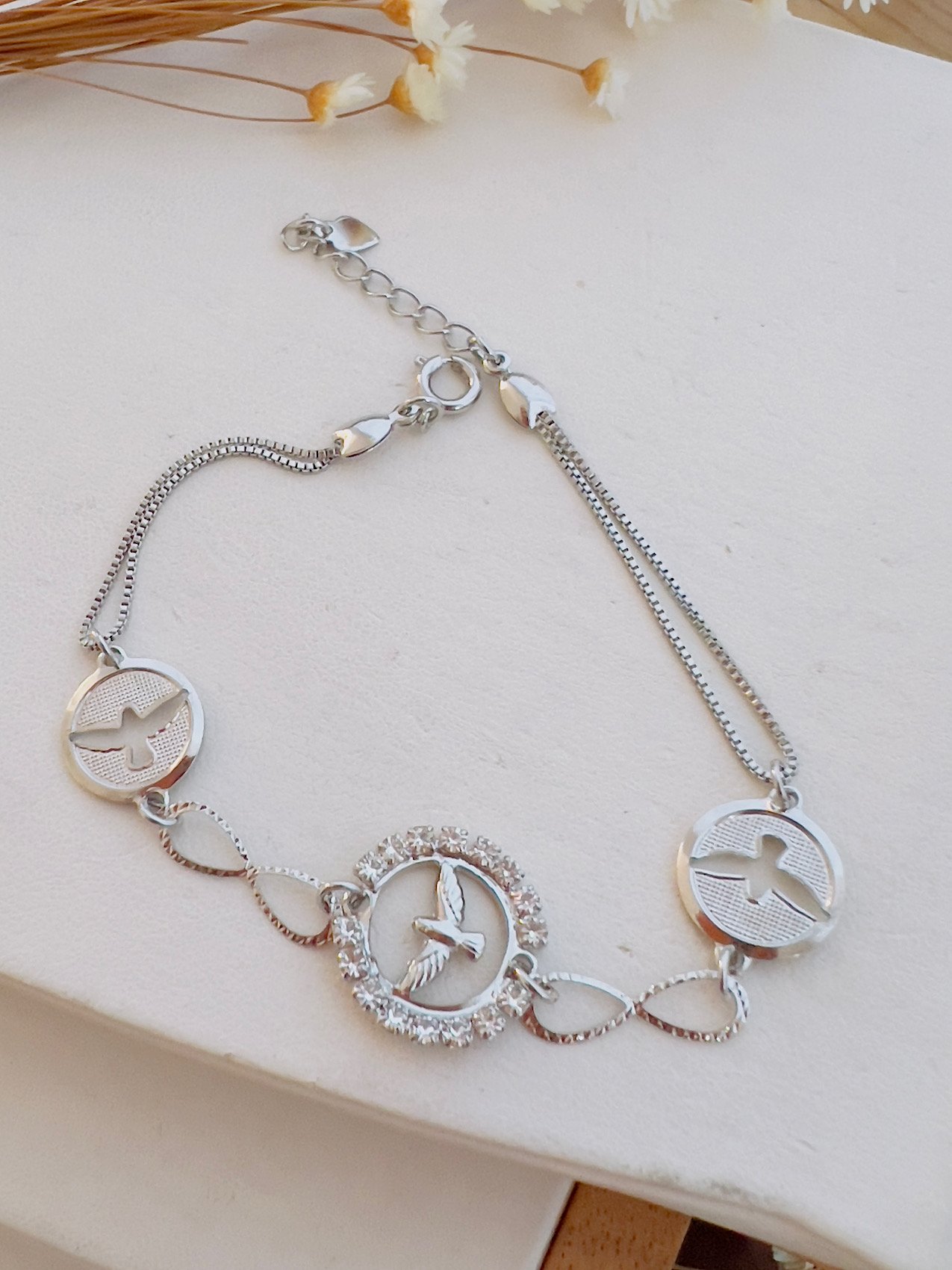 Pulseira Semijoia Espírto Santo RÓDIO 9548